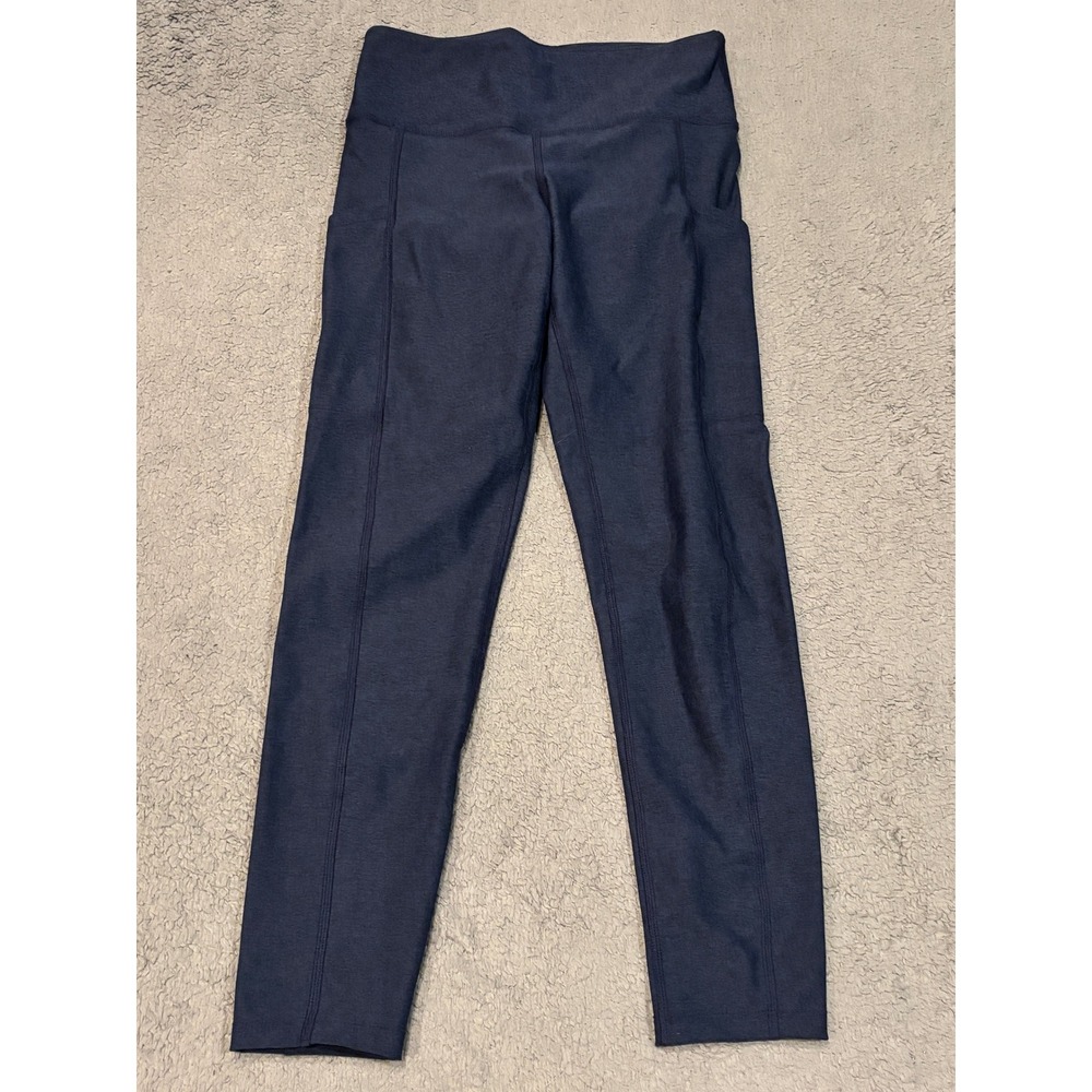 Banana Republic Womens Navy Blue Space Dye High Rise Pocket Leggings Small